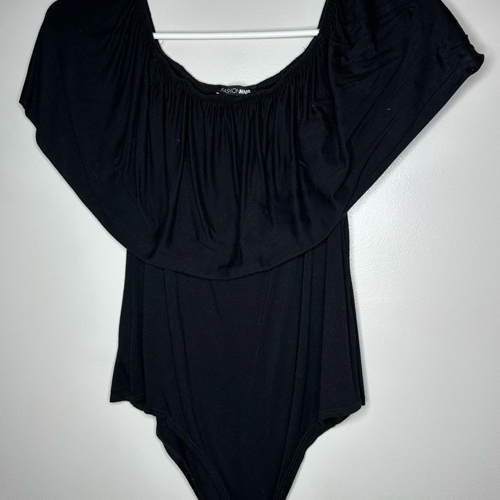 Fashion Nova Black Off-Shoulder Bodysuit